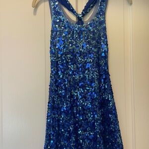 Blue Sequin Racerback Party shirt